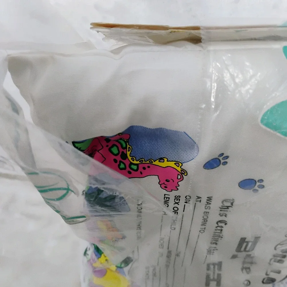 Vintage Luv n Care Dinosaur Baby Birth Pillow Keepsake Certificate New Q
